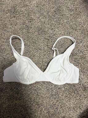 Target White Ribbed Underwire Bikini top size small